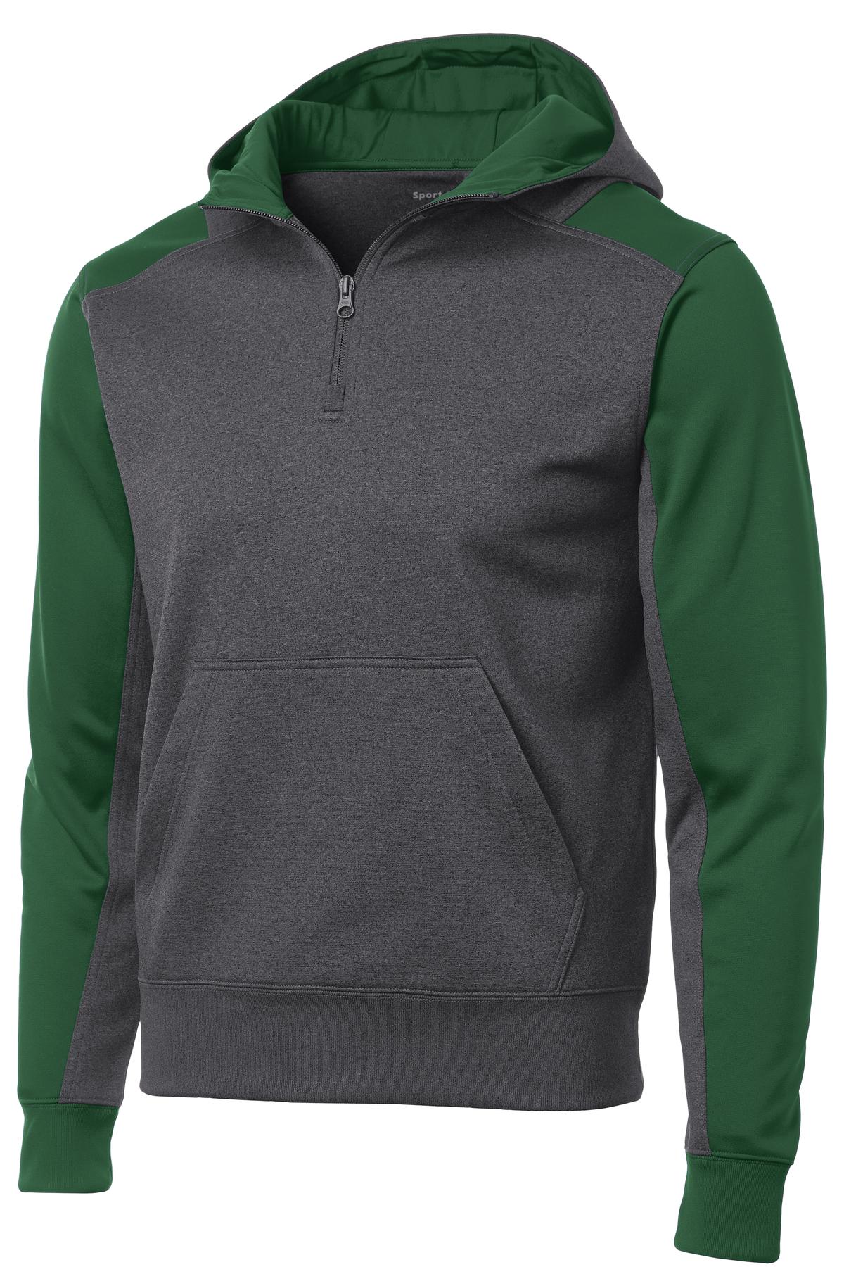 Sport-Tek Tech Fleece Colorblock 1/4-Zip Hooded Sweatshirt. ST249
