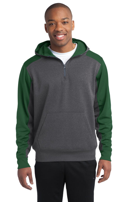 Sport-Tek Tech Fleece Colorblock 1/4-Zip Hooded Sweatshirt. ST249