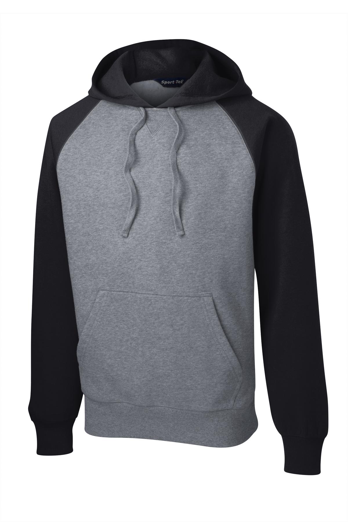 Sport-Tek Raglan Colorblock Pullover Hooded Sweatshirt. ST267