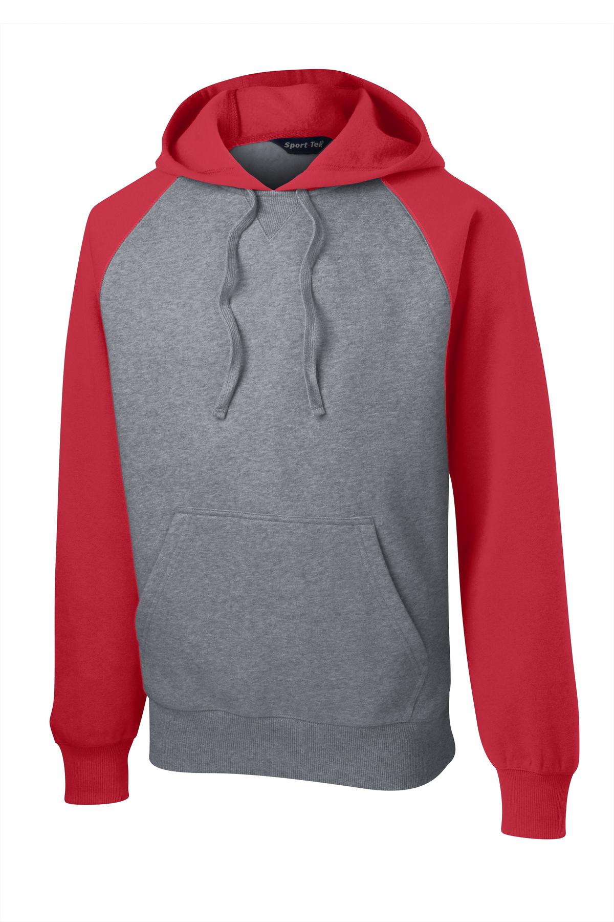 Sport-Tek Raglan Colorblock Pullover Hooded Sweatshirt. ST267