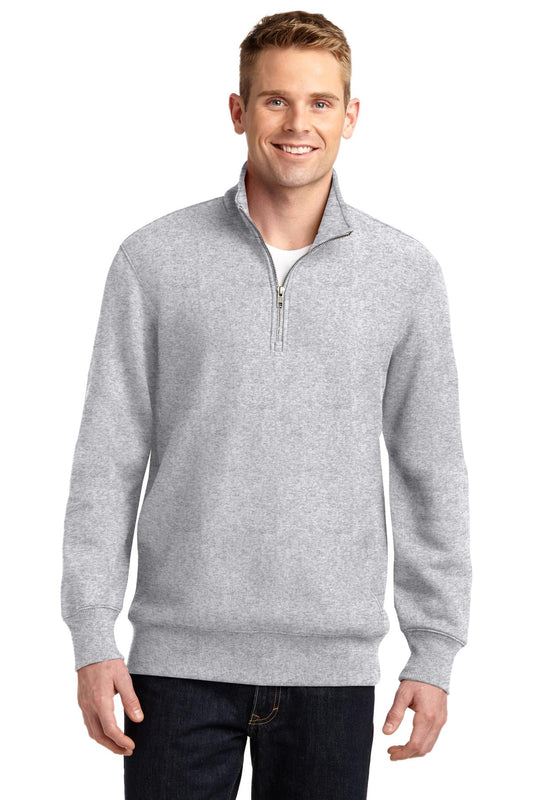 Front View of Athletic Hthr Sport-Tek Super Heavyweight 1/4-Zip Pullover Sweatshirt. ST283 - XS