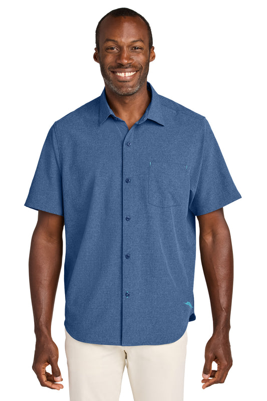 Front View of ClassicBlu Tommy Bahama Sandy Point Short Sleeve Shirt ST326815TB - S
