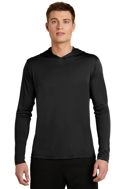 Front View of Black Sport-Tek PosiCharge Competitor Hooded Pullover. ST358 - XS