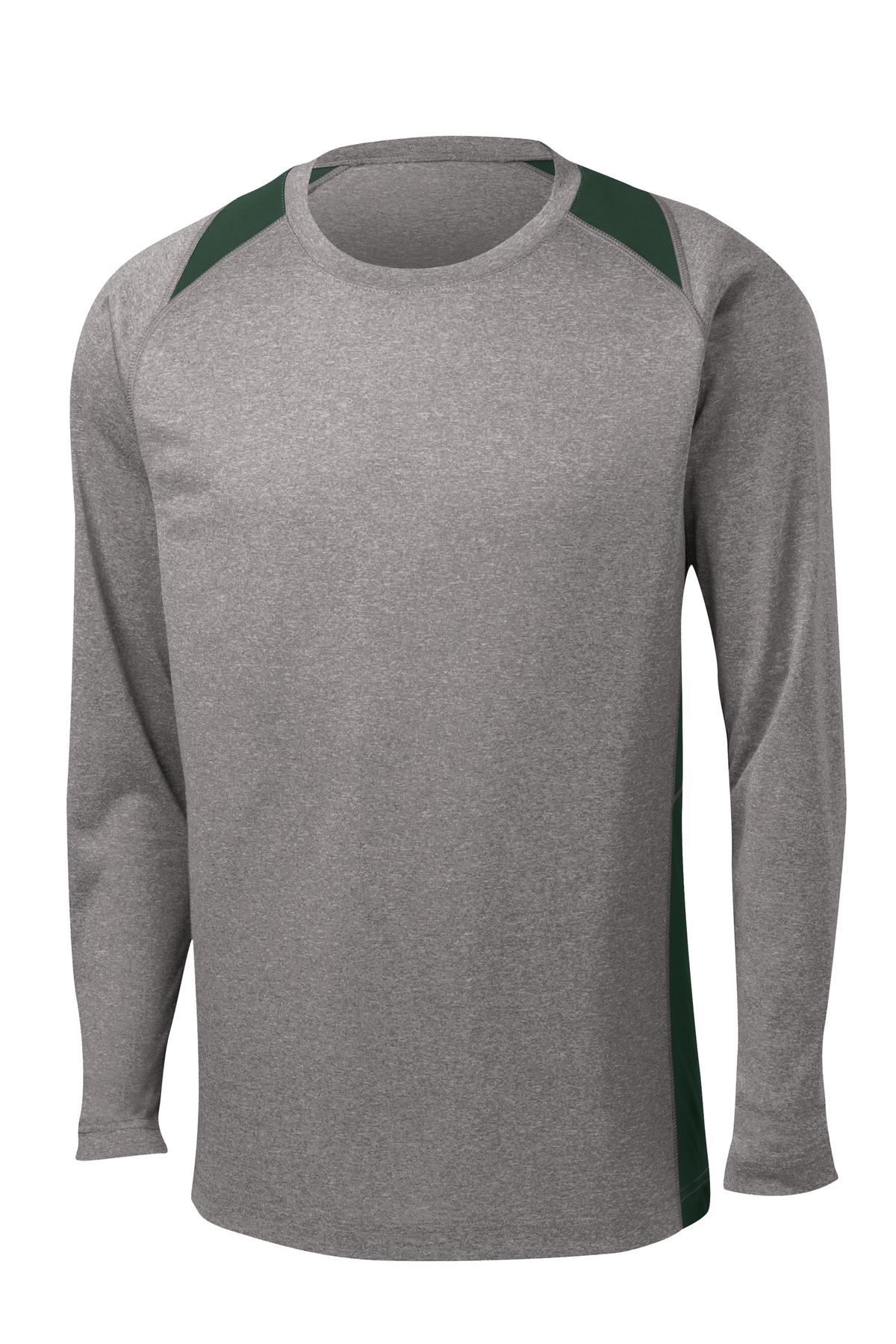 Sport-Tek Long Sleeve Heather Colorblock Contender Tee. ST361LS