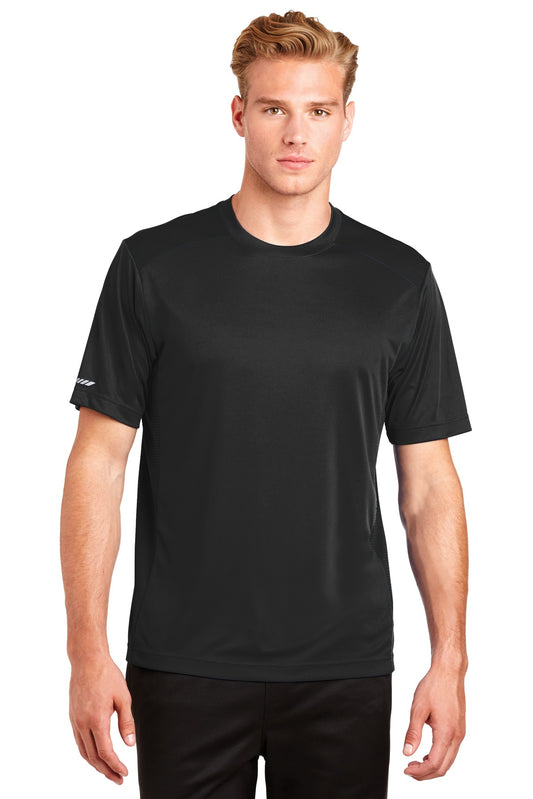 Front View of Black Sport-Tek PosiCharge Elevate Tee. ST380 - XS