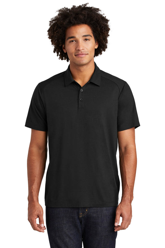 Front View of Black Triad So Sport-Tek PosiCharge Tri-Blend Wicking Polo. ST405 - XS