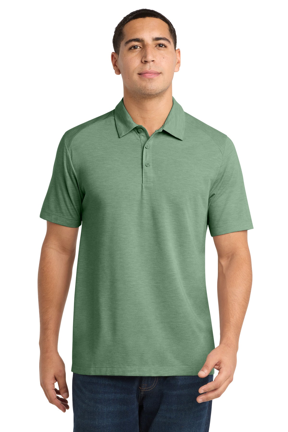 SanMar ST405_forestgreenheather_model_front.jpg