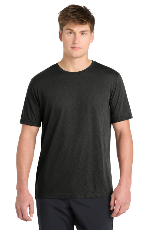 Front View of Black Sport-Tek PosiCharge Strive Tee. ST430 - XS