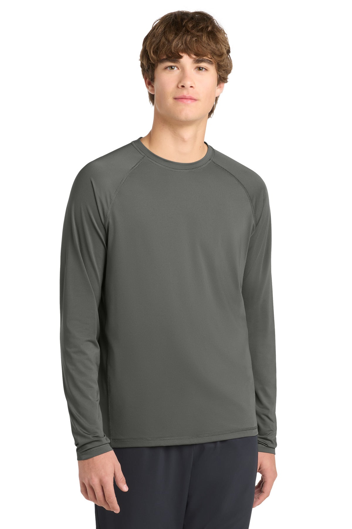 SanMar ST470LS_darksmokegrey_model_front.jpg
