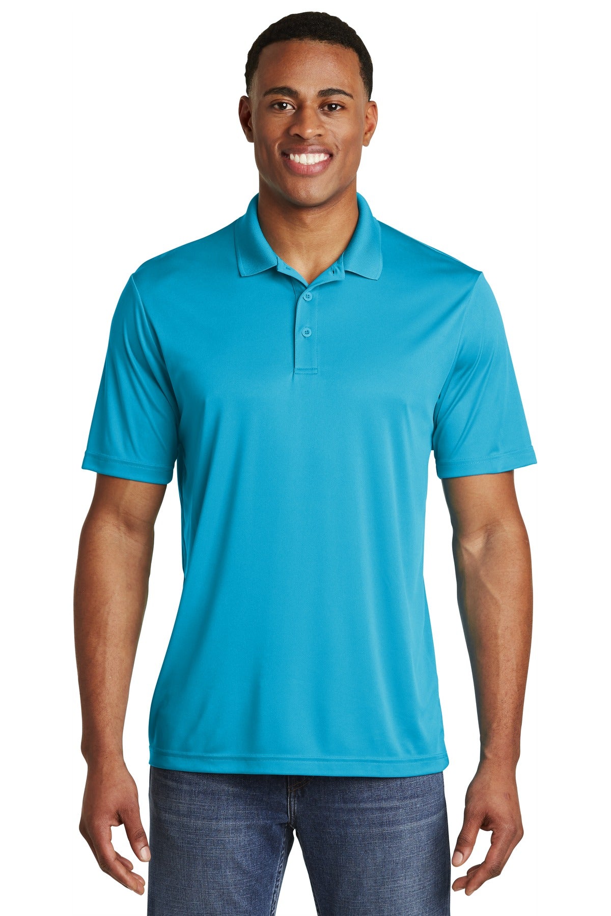 Front View of Atomic Blue Sport-Tek PosiCharge Competitor Polo. ST550 - XS