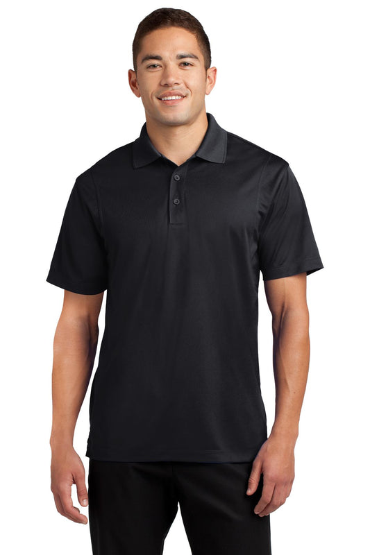 Front View of Black Sport-Tek Micropique Sport-Wick Polo. ST650 - XS