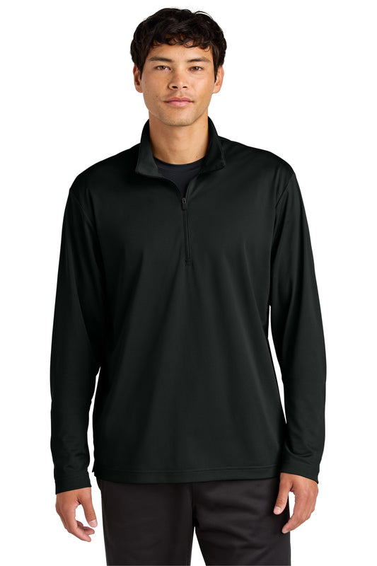 Front View of Black Sport-Tek Micropique Sport-Wick 1/4-Zip ST672 - XS