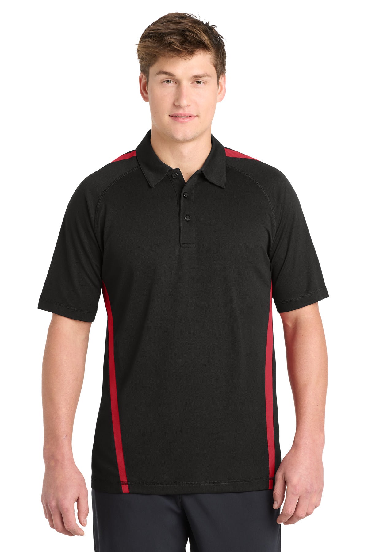 SanMar ST685_blacktruered_model_front.jpg