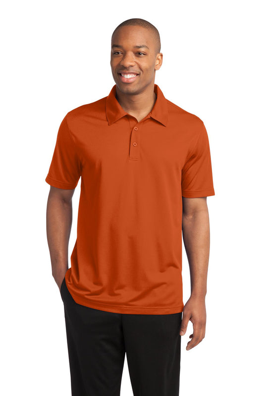 Front View of Deep Orange Sport-Tek PosiCharge Active Textured Polo. ST690 - XS