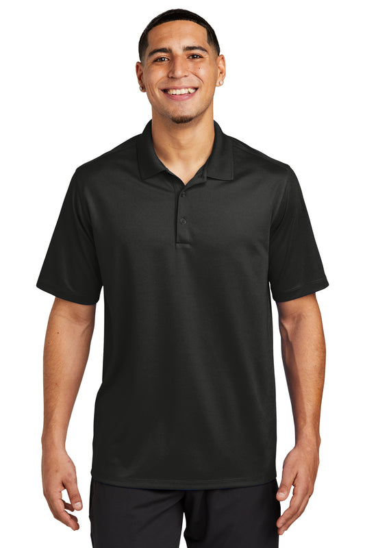 Front View of Black Sport-Tek UV Micropique Polo ST740 - XS