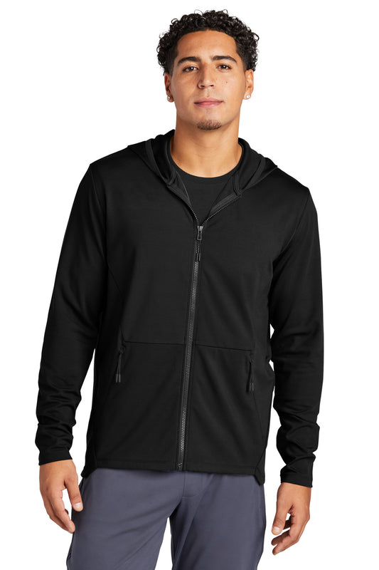 Front View of DeepBlack Sport-Tek Circuit Hooded Full-Zip ST870 - XS