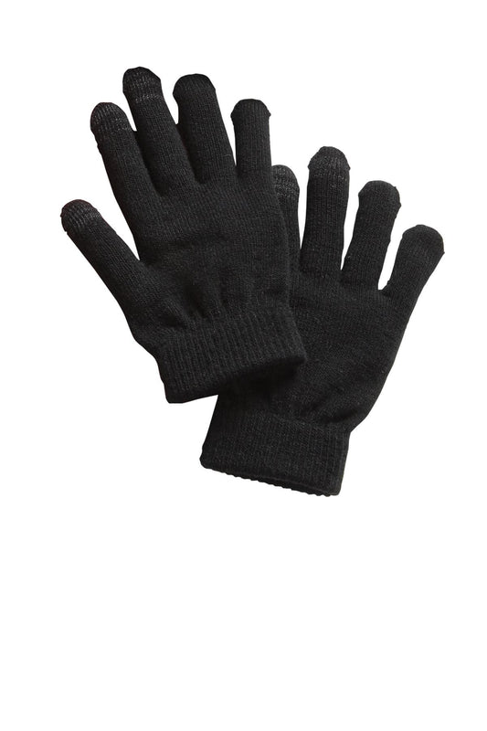 Front View of Black Sport-Tek Spectator Gloves. STA01 - S/M