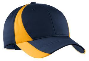 Black/True Red Sport-Tek Dry Zone Nylon Colorblock Cap. STC11