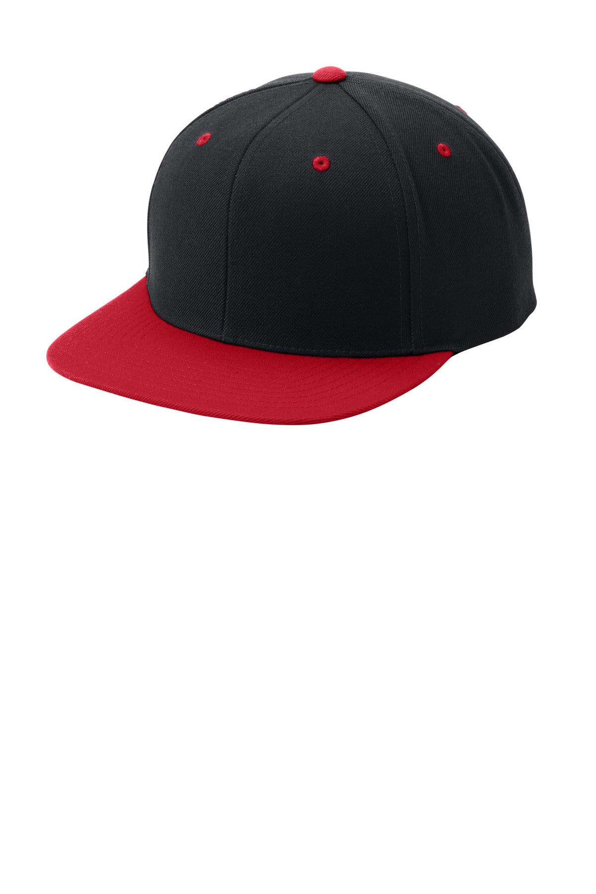 SanMar STC19_BlackTrueRed_Hat_Left.jpg