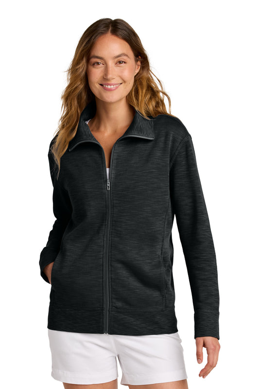 Front View of Black Tommy Bahama Women's Tobago Bay Full-Zip SW221983TB - S