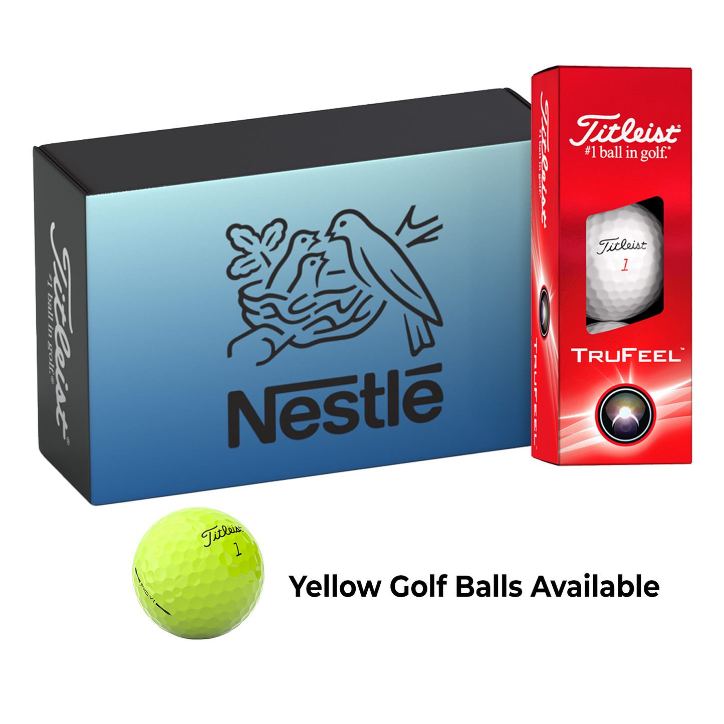 White Titleist Half Dozen Custom Golf Ball Box with Stock Sleeves