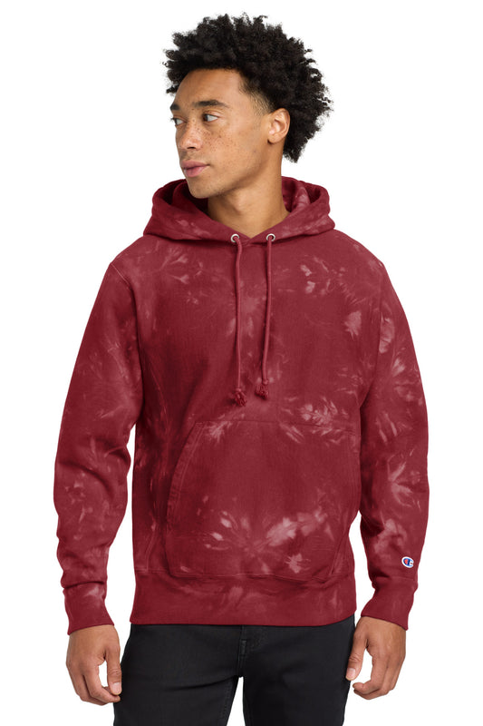 Champion Reverse Weave Scrunch-Dye Tie-Dye Hooded Sweatshirt. TDS101