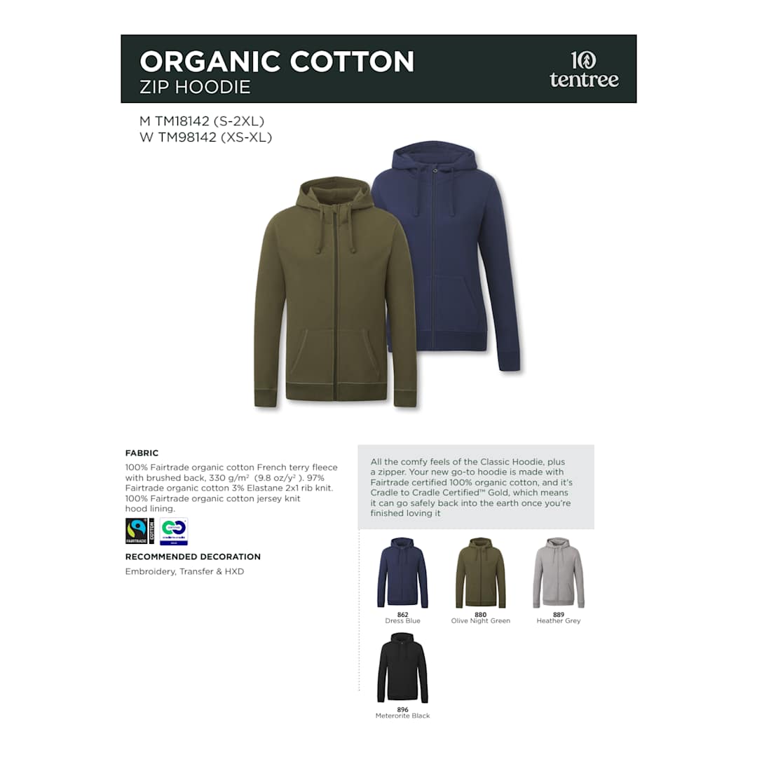 Black tentree Organic Cotton Zip Hoodie - Men's - S