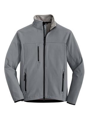 Black/Chrome Port Authority Tall Glacier Soft Shell Jacket. TLJ790 - 4XLT