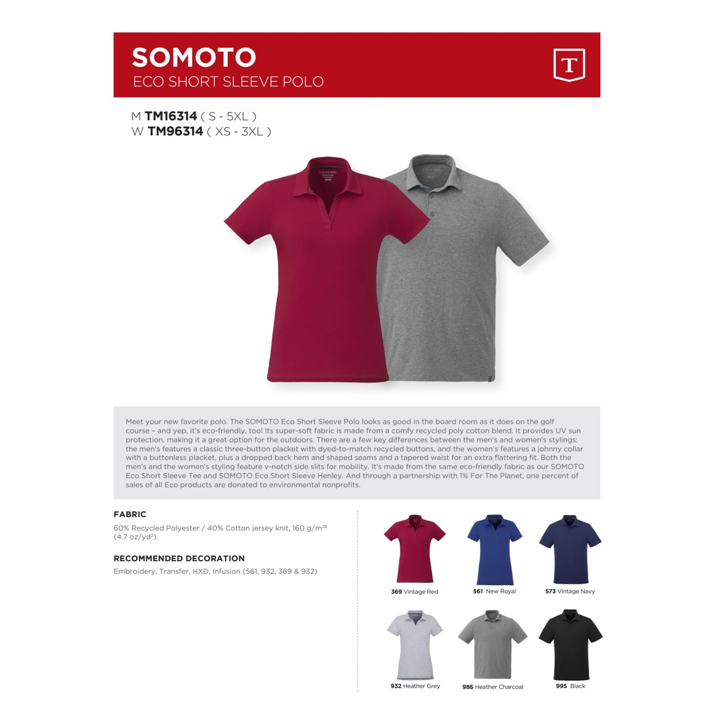 Men's SOMOTO Eco Short Sleeve Polo