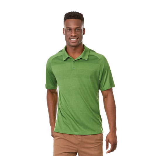Front View of Green Men's ANTERO Short Sleeve Polo - S