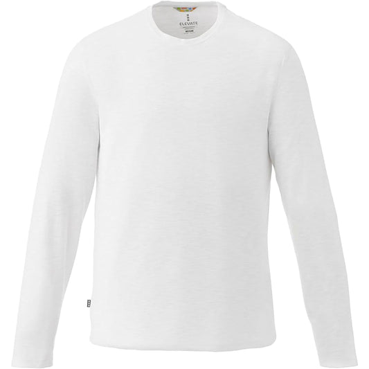 Front View of White Men's Holt Long Sleeve Tee - S
