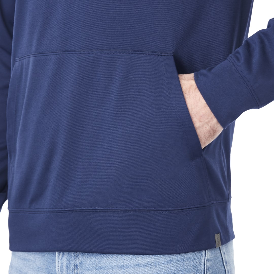 Front View of Blue Men's LAVAR Eco Knit Hoody - S