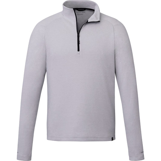 Front View of Grey Men's ASGARD Eco Knit Quarter Zip - S