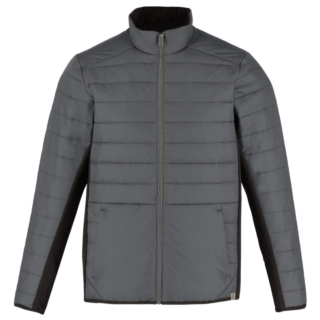 Front View of Grey GENEVA Eco Hybrid Insulated Jacket-Mens - S