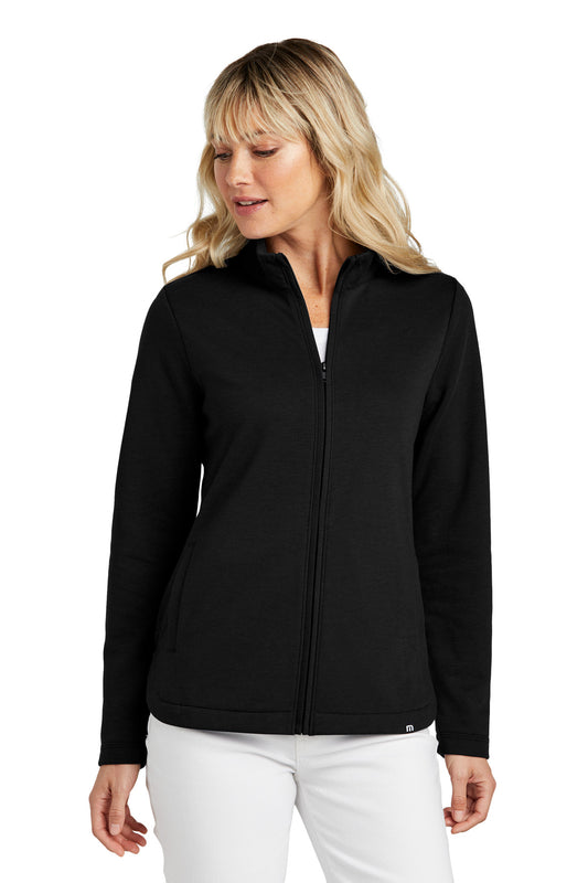 Front View of Black TravisMathew Women's Coveside Full-Zip TM1LD001 - S