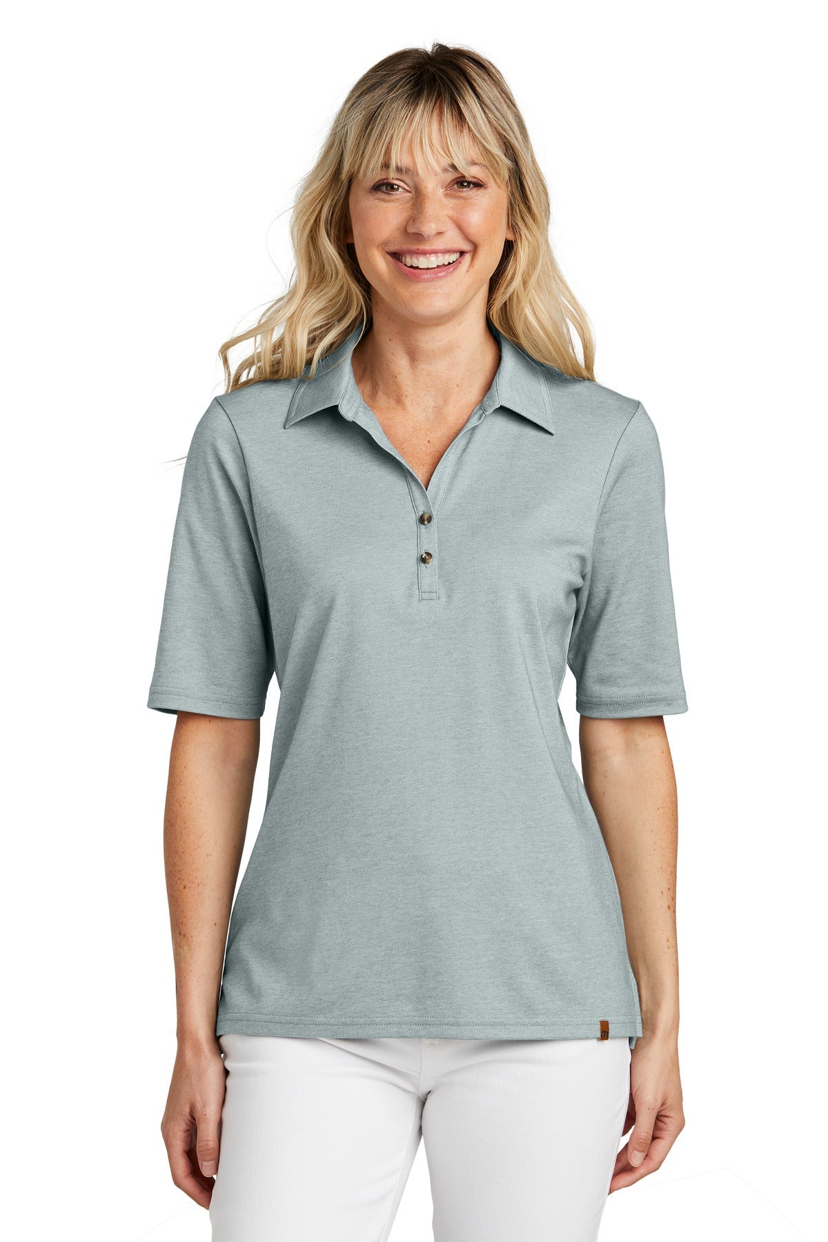 SanMar TM1LD004_balsamgreenheather_model_front_3e61ce9c-2f58-47a1-b883-2a8037fc0ad7.jpg?v=1762269880