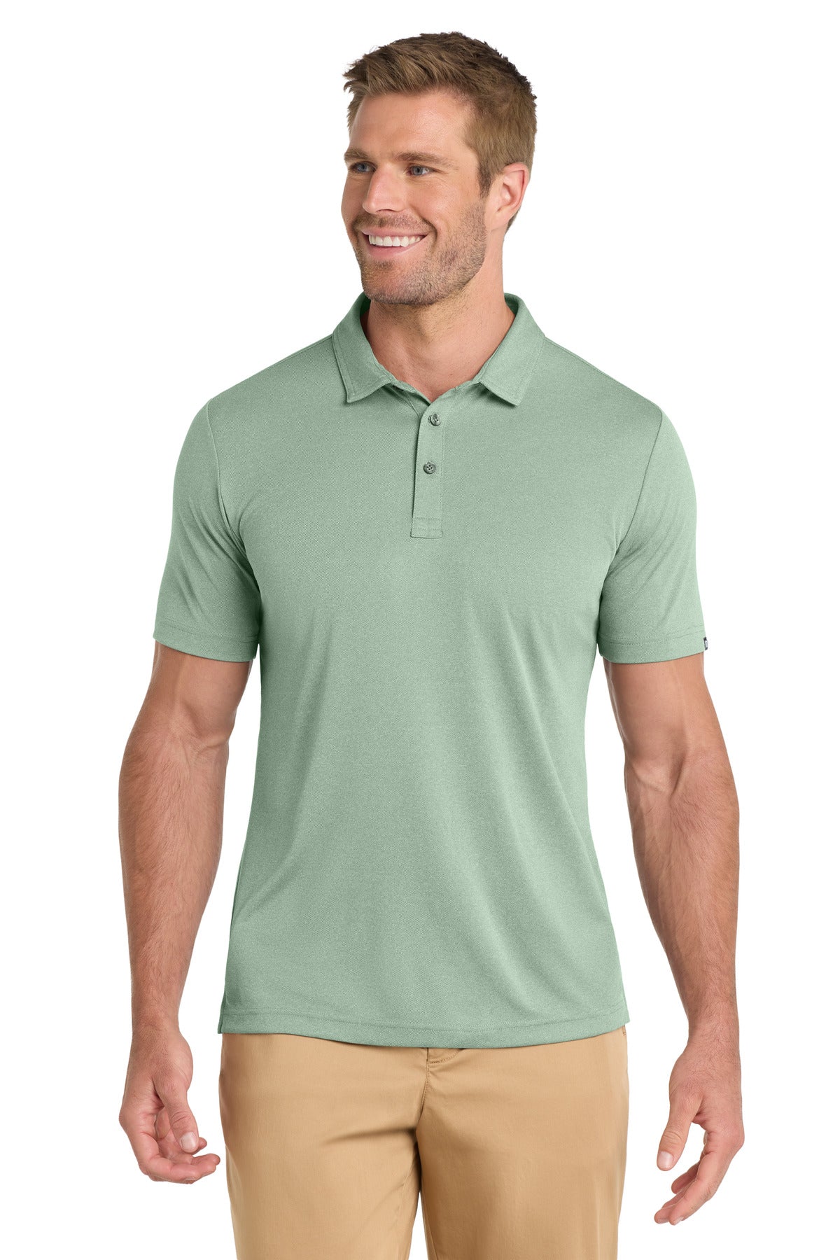 Front View of BerylGrnHt TravisMathew Coto Performance Polo. TM1MU410 - S