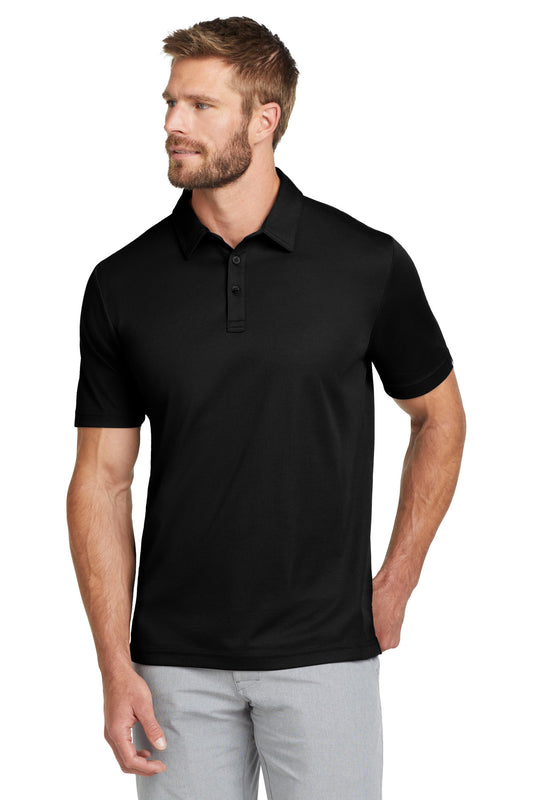 Front View of Black TravisMathew Oceanside Solid Polo. TM1MU411 - S