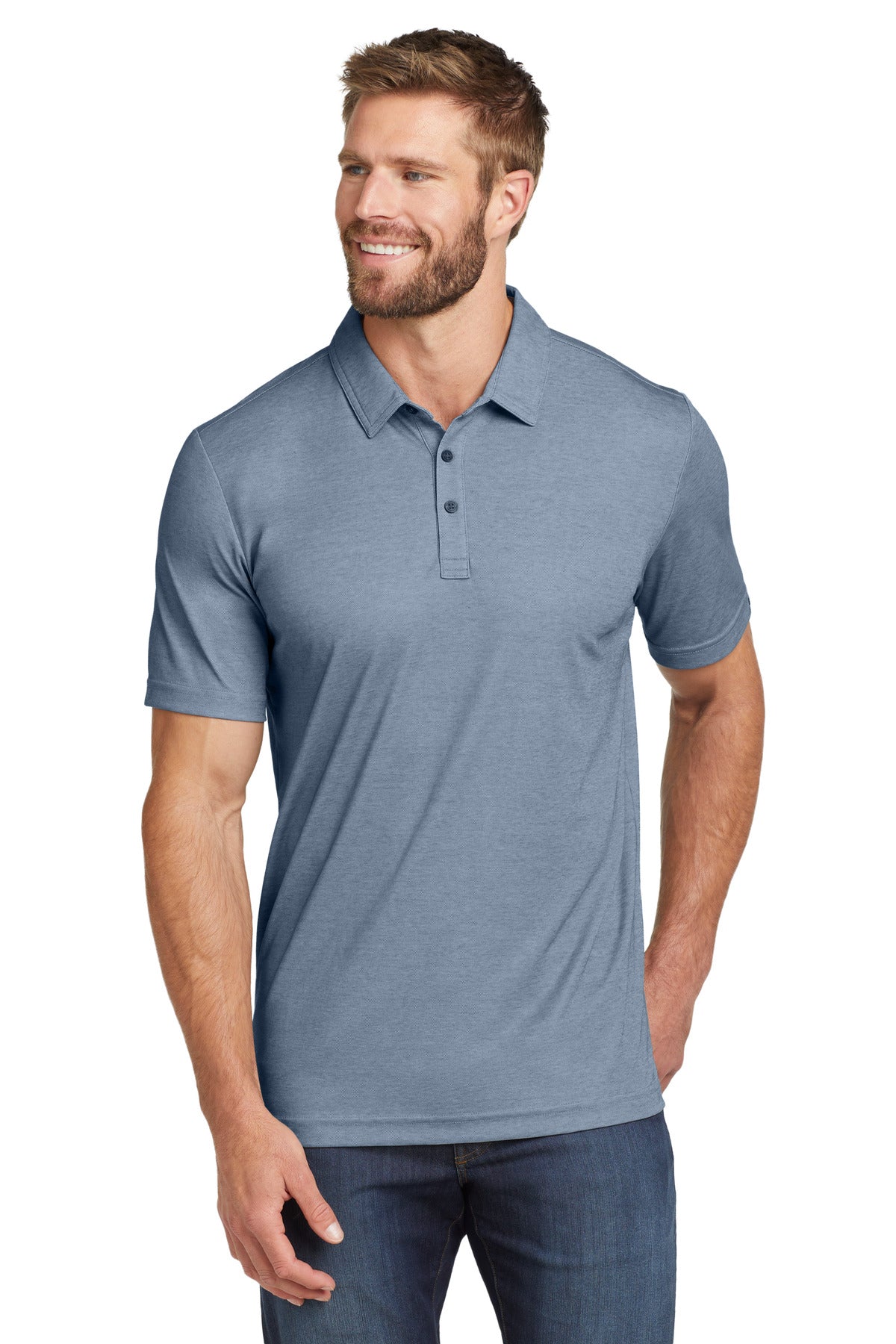SanMar TM1MU412_bluenightsheather_model_front.jpg