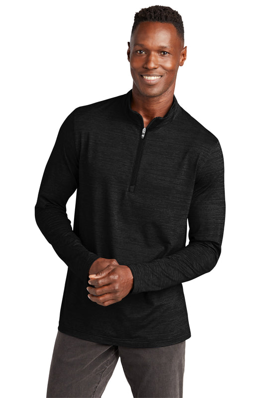 Front View of Black TravisMathew Crestview 1/4-Zip TM1MW452 - S
