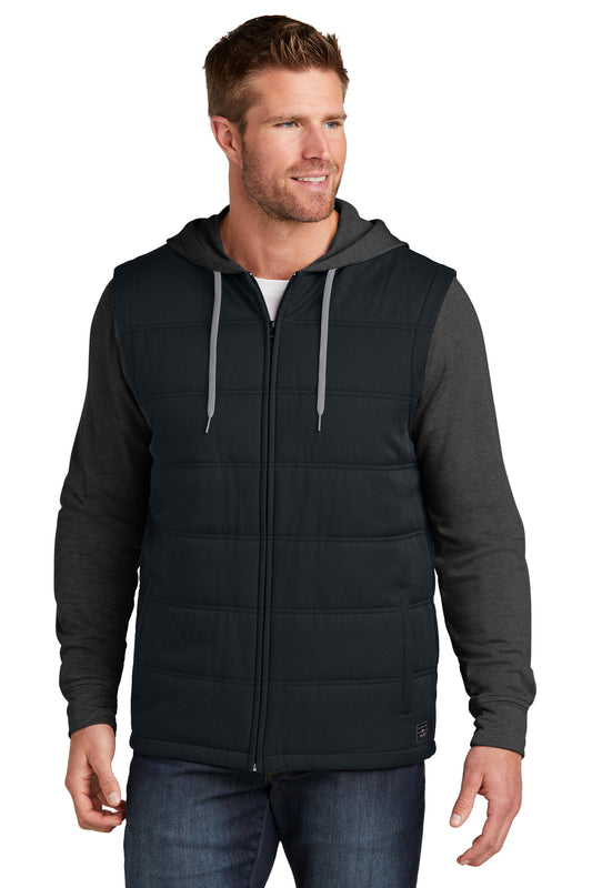 Front View of Blk/BlkHtr TravisMathew Tides Up Hooded Jacket TM1MZ336 - S