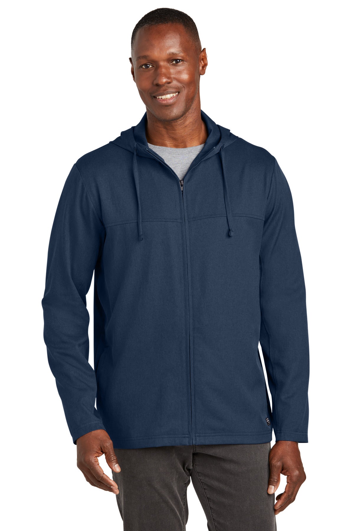 SanMar TM1MZ338_bluenightsheather_model_front.jpg