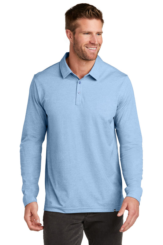 Front View of AllureHthr TravisMathew Oceanside Heather Long Sleeve Polo TM1MZ343 - S
