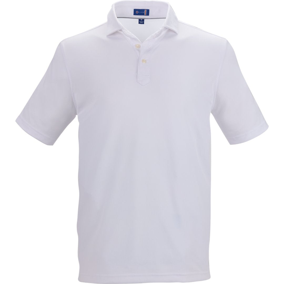 Front View of White STITCH® Solid Pique Polo - S