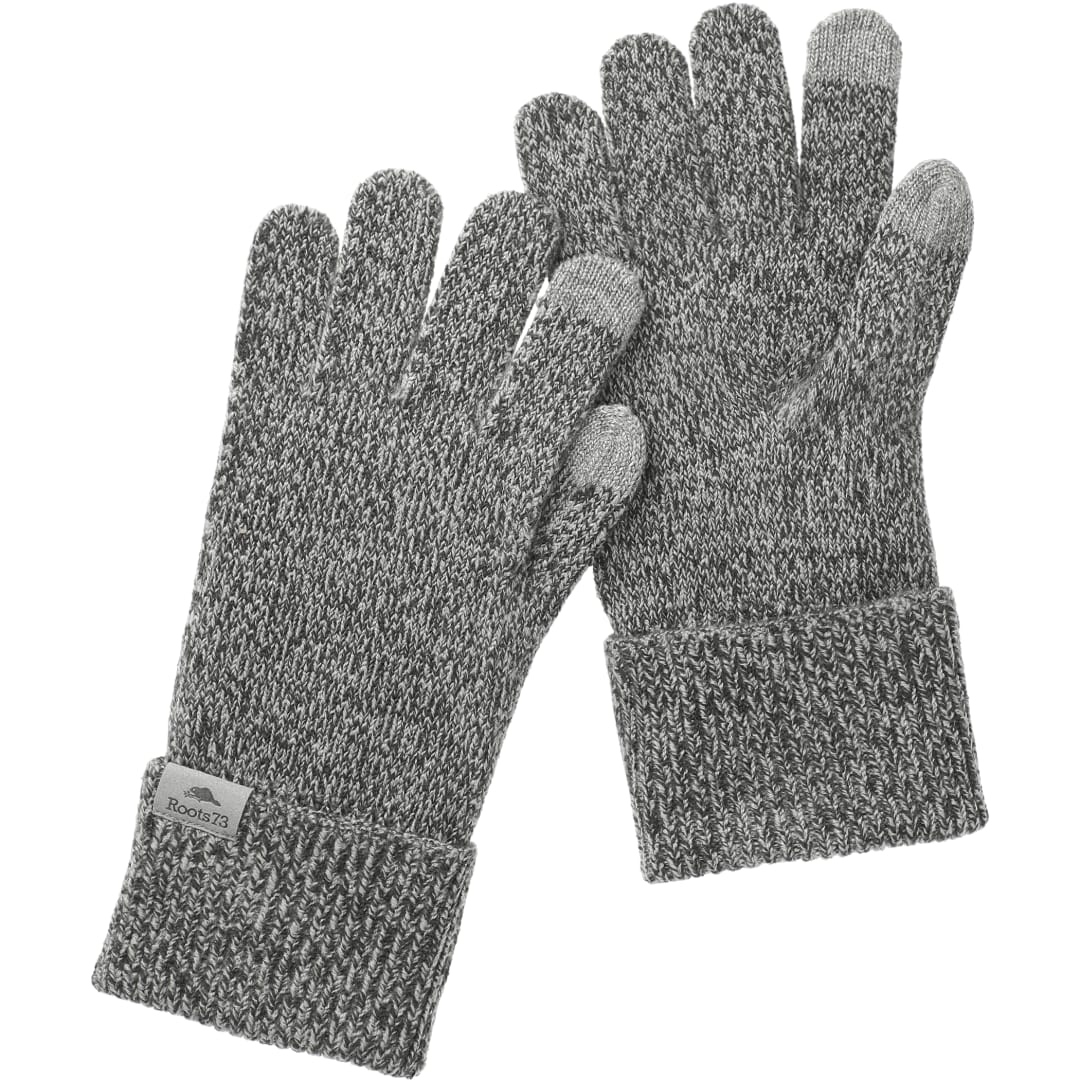 Front View of Grey Unisex REDCLIFF Roots73 Knit Texting Gloves - S/M
