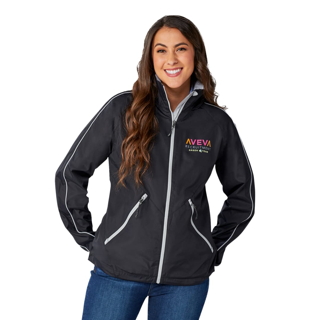 Front View of Black Women's RINCON Eco Packable Lightweight Jacket - XS