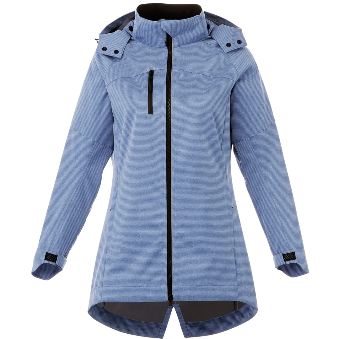 Front View of Blue Womens BERGAMO Softshell Jacket - XS