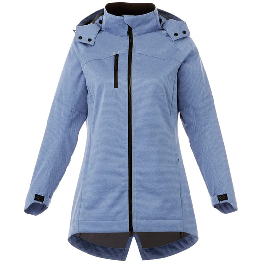 Front View of Blue Womens BERGAMO Softshell Jacket - XS