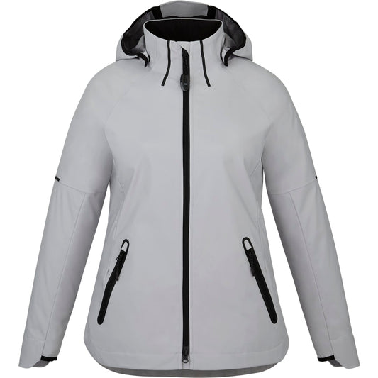 Front View of Grey Women's ORACLE Softshell Jacket - XS