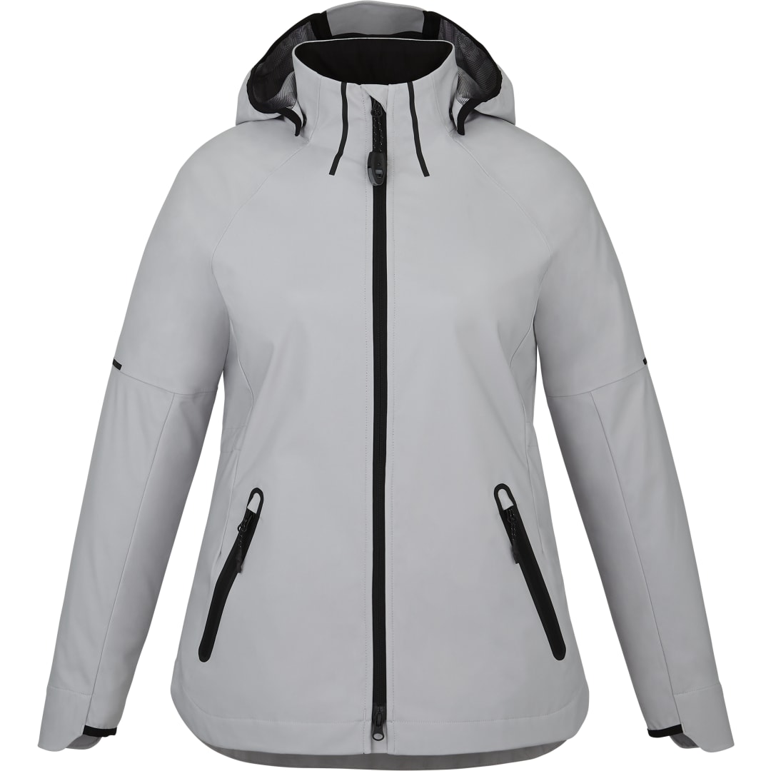 Front View of Grey Women's ORACLE Softshell Jacket - XS
